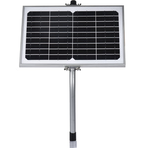 10 Watt Solar Panel Powered Charger Kit + + Tubular Mount Bracket for Automatic Gate Opener, Electrical Fence, etc