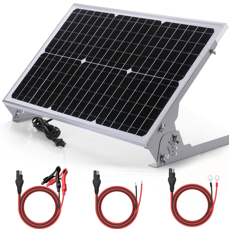 Solar Power Rodes Adjustable Solar Bracket VOLTSET 30W Solar Panel Kit With MPPT ...
