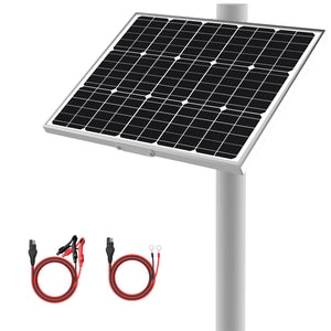 50W Solar Panel Battery Charger PRO with Adjustable Pole Mount Brackets