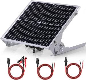 24V 20W Solar Panel Battery Charger with Adjustable Mount Brackets