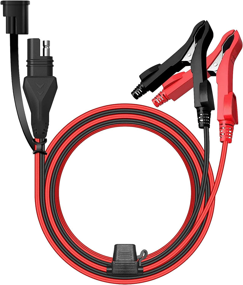 Pinces Crocodiles Avec Câble SAE 10AWG 2ft - Connexion Rapide Pour Chargeur Batterie Voiture/moto - Fusible 15A Intégré, étanche - 8
