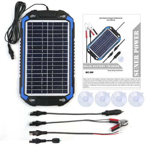 BC-6W Solar Battery Trickle Charger/Maintainer – SUNER POWER